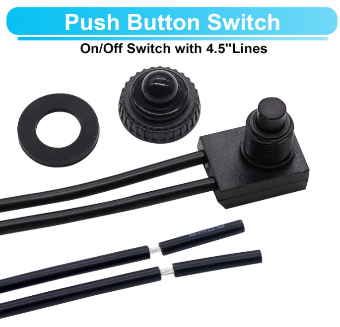 2PCS Waterproof RV Push Button Switch 12V ON/Off SPST Switch for Motorcycle/A...