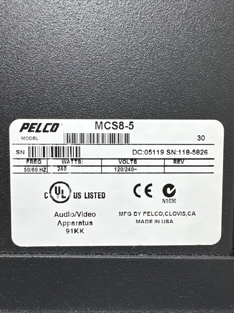 Pelco MCS8-5 Master Power Supply. K-5