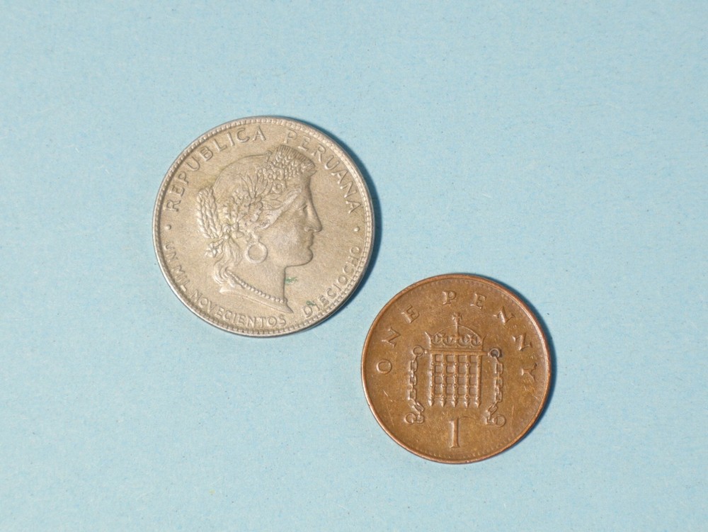 1918 Peru 20 Centavos Coin #TT21