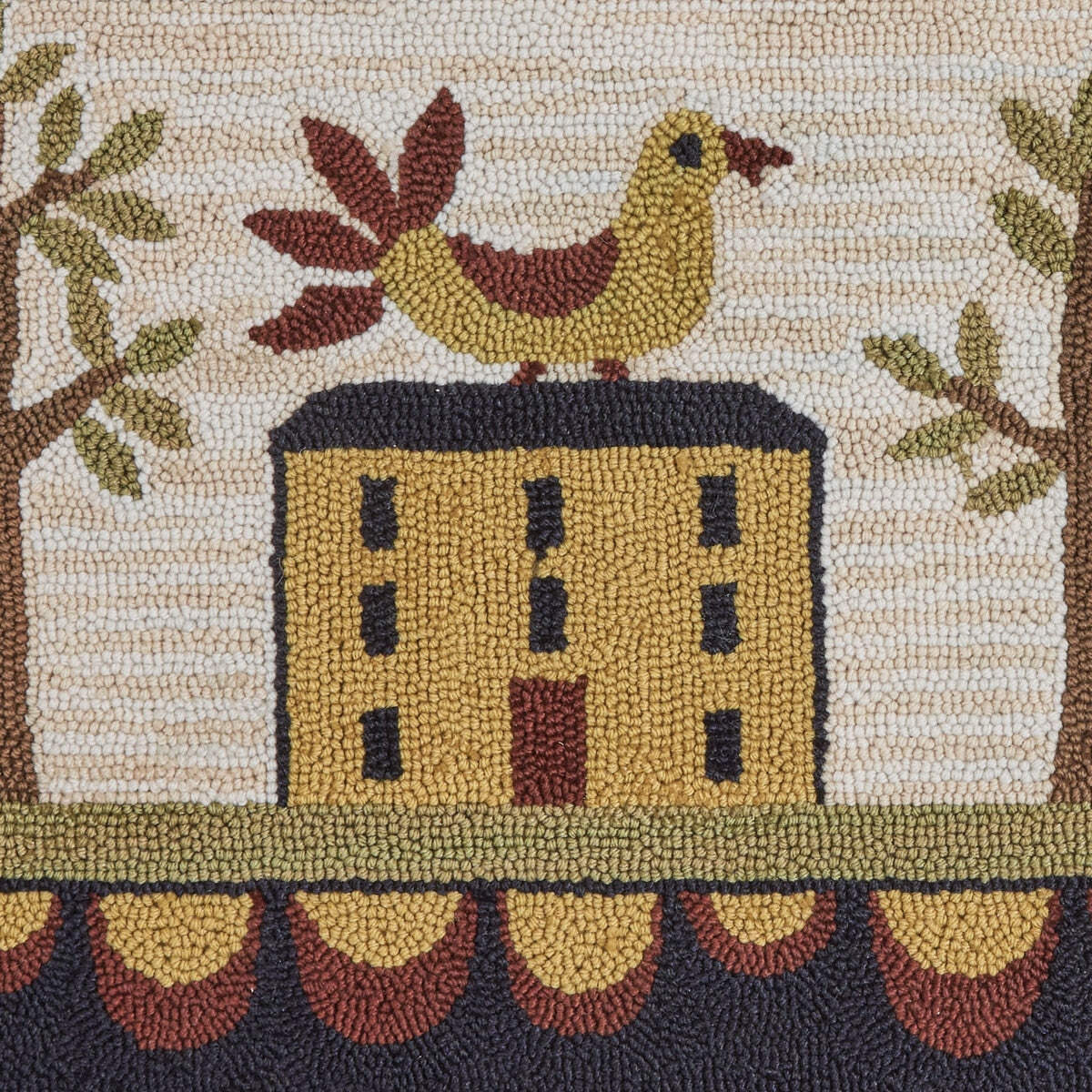 Primitive Farmhouse Bless Our Home Hooked Rug 2' X 3'