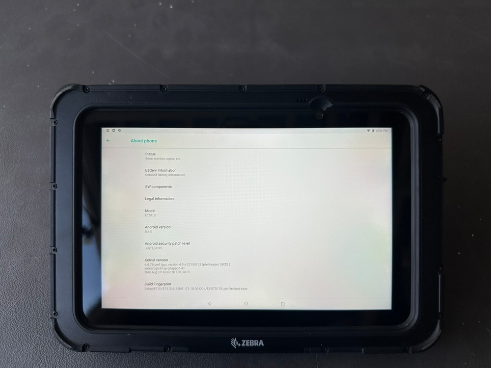 Zebra ET51CE Enterprise Rugged Android Tablet integrated 1D/2D Barcode Scanner