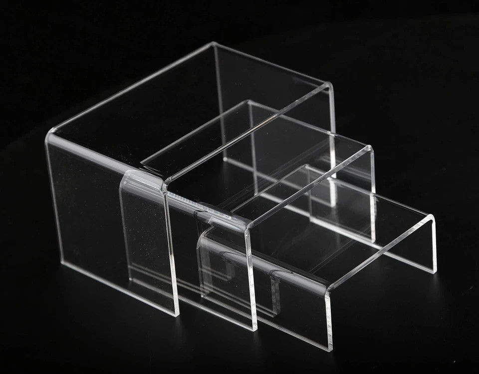 6 -Piece Strong Clear Acrylic Rectangular Riser For Retail Shelf Showcase