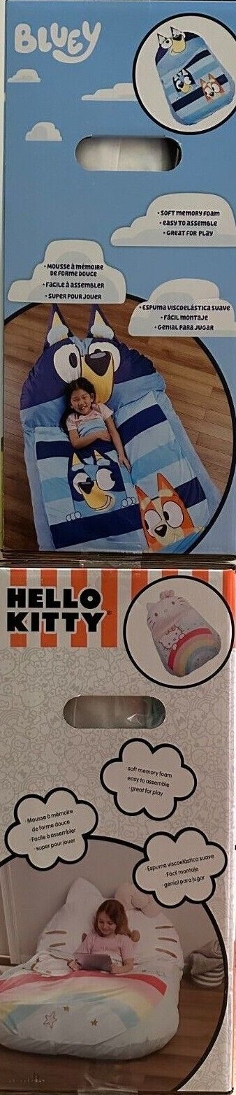 New Kids Floor Lounger Floor Pillow & Chair, Choice Bluey or Hello Kitty 47"X69"