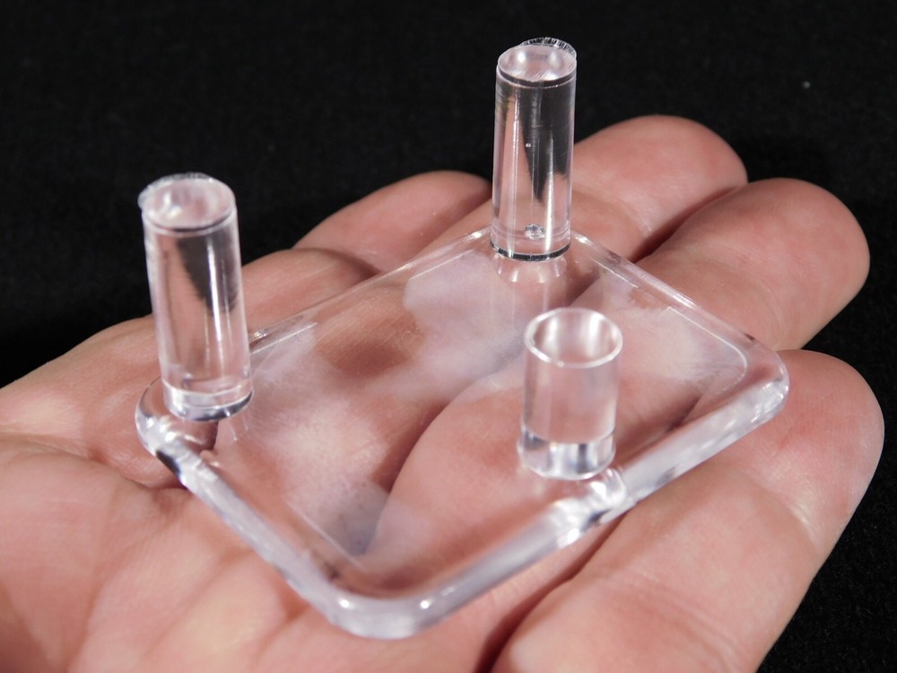 Heavy Duty THREE Post SPHERE Display Stand SMALL Size Clear Acrylic