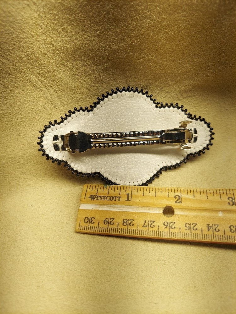 Beaded Hair Barrette Diamond White