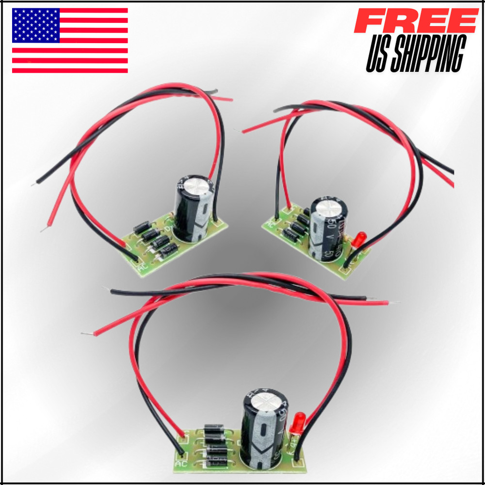 AC-DC Converter Full Bridge Rectifier Filter for Model Train Railroad 3 Pcs