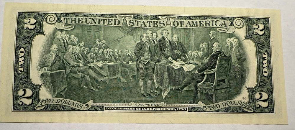 $2 bill. UNC colorized WHITE MOUNTAIN NH NATIONAL PARK theme. #17