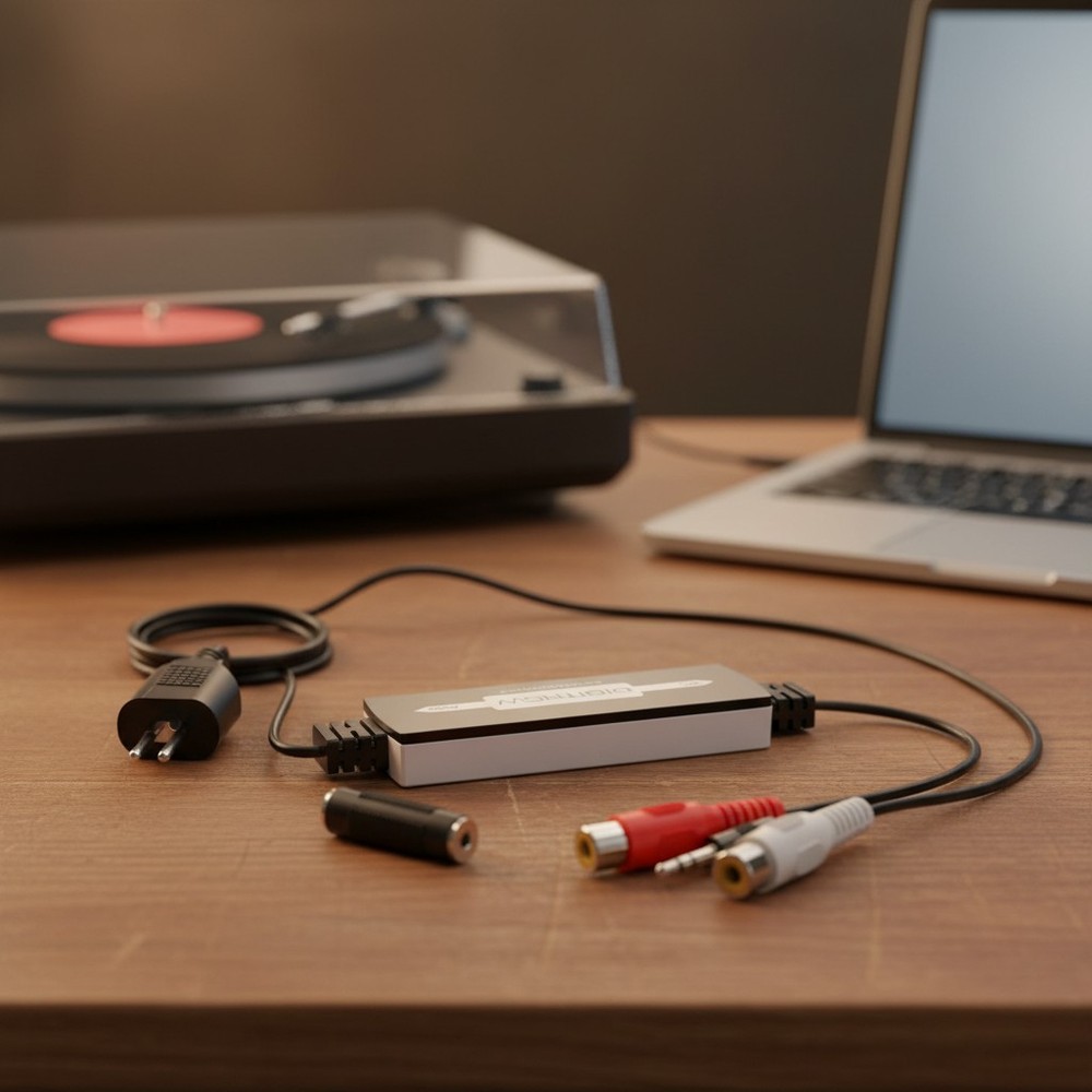 Compact USB Audio Capture for Quick Vinyl to MP3 Conversion - Mac & Windows