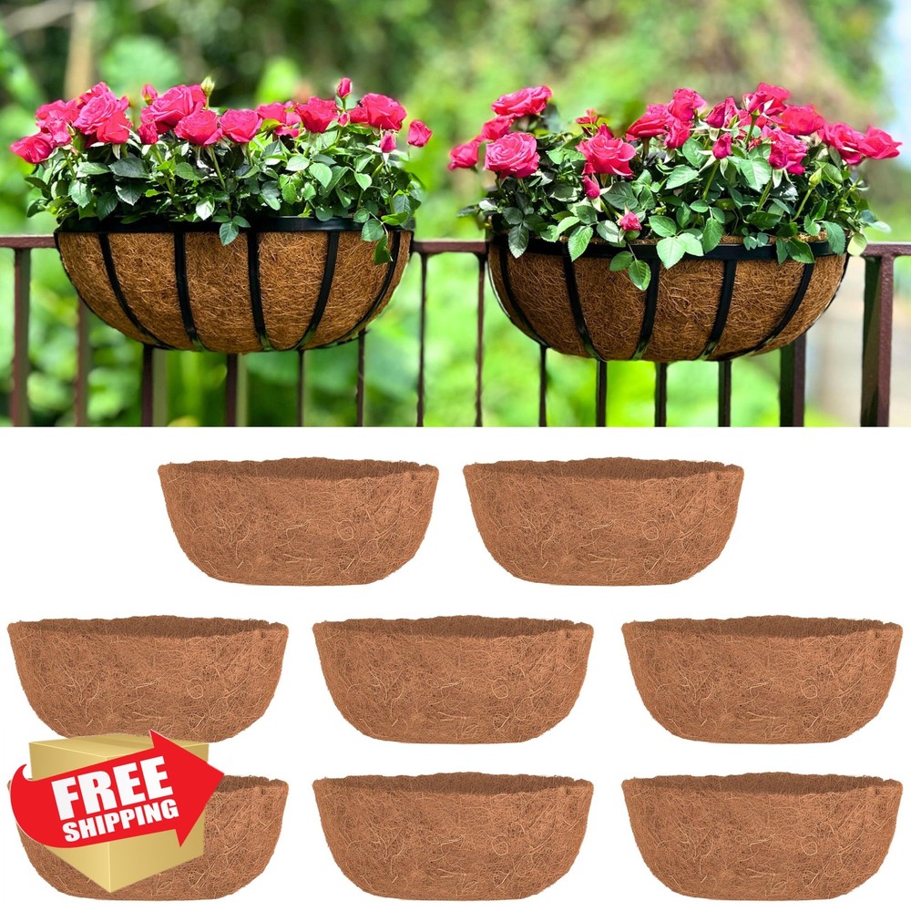 LaLaGreen 16" Coco Liners, 8pk Half Rounded Rectangular Trough