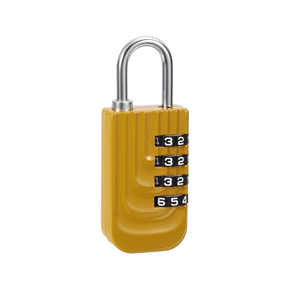 Resettable 4 Digit Combination Lock Code Padlock, Yellow (73 x 28mm)