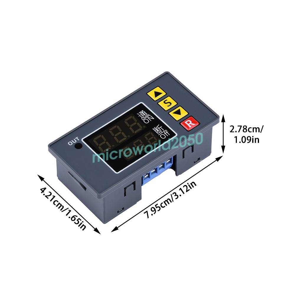 AC 110-220V LED Dual Display Cycle Timing Delay Relay Switch Module 0-999 Hours