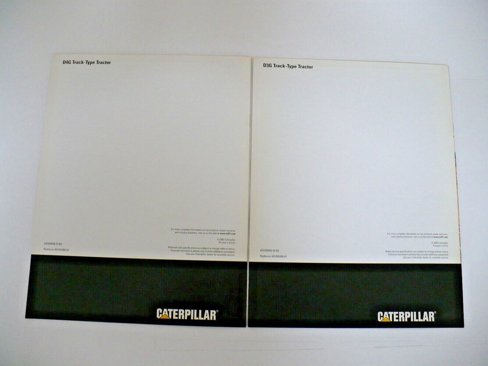 2003 TWO CATERPILLAR D4G & D3G CRAWLER BROCHURES