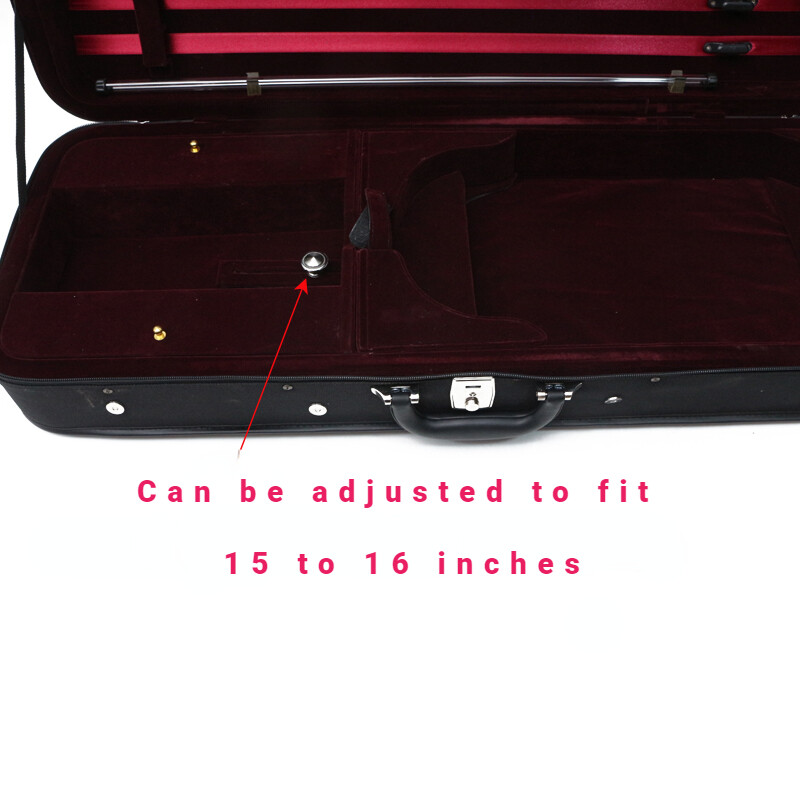 Waterproof Viola Case Oxford Durable Red Padding Strong Protable15-16 Inch