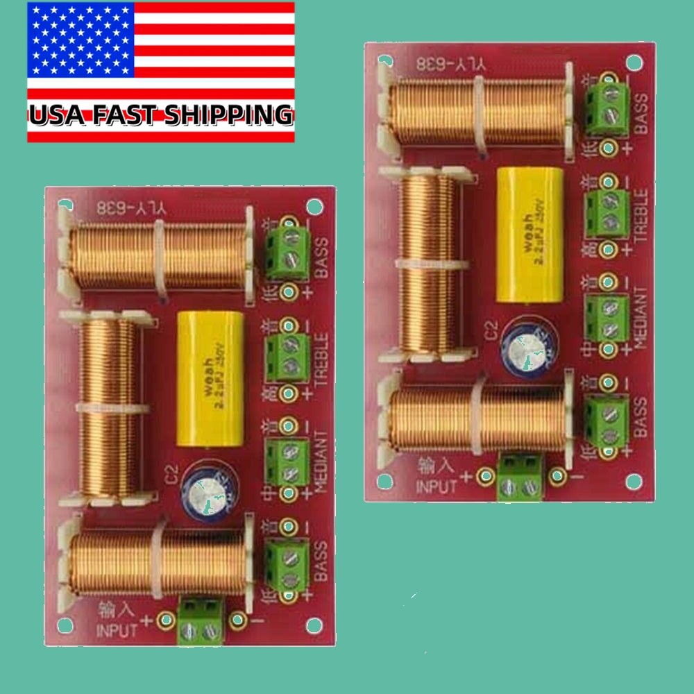 Audio Frequency Divider Treble + Midrange + Bass Crossover Speakers Filter