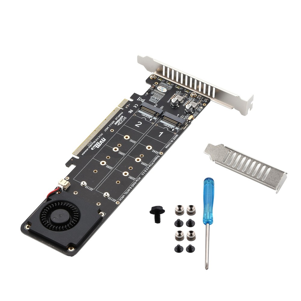 2280 SSD Expansion Split Card RAID 0 Mode Supports 4 Nvme M.2 PH44 PLUS
