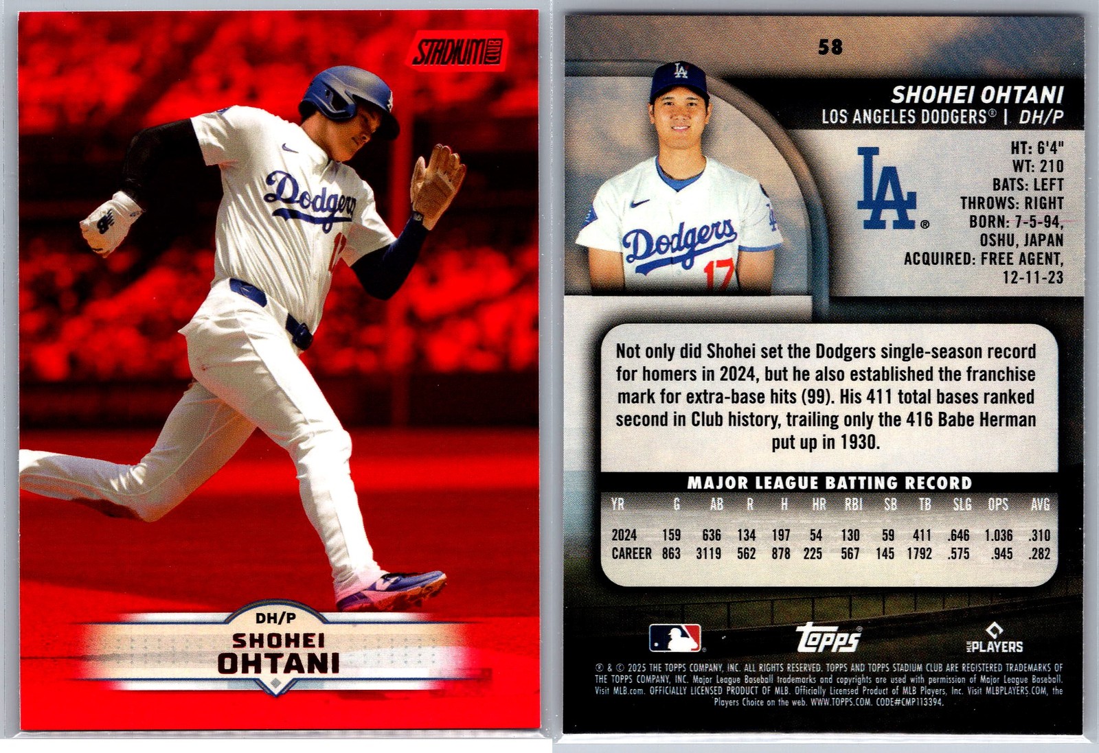 2025 Stadium Club Baseball #'d SP BRONZE & RED You Pick & Complete Your Set!