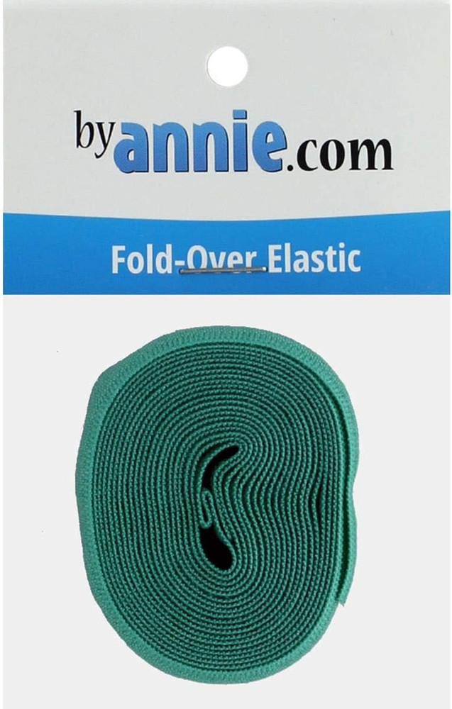 3/4In X 2Yd Turquoise Fold-Over Elastic