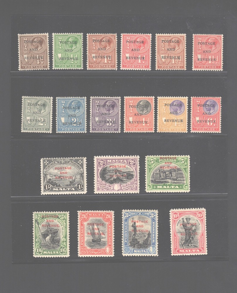 Malta Cat £200 1928 Opt Set Fine Mint