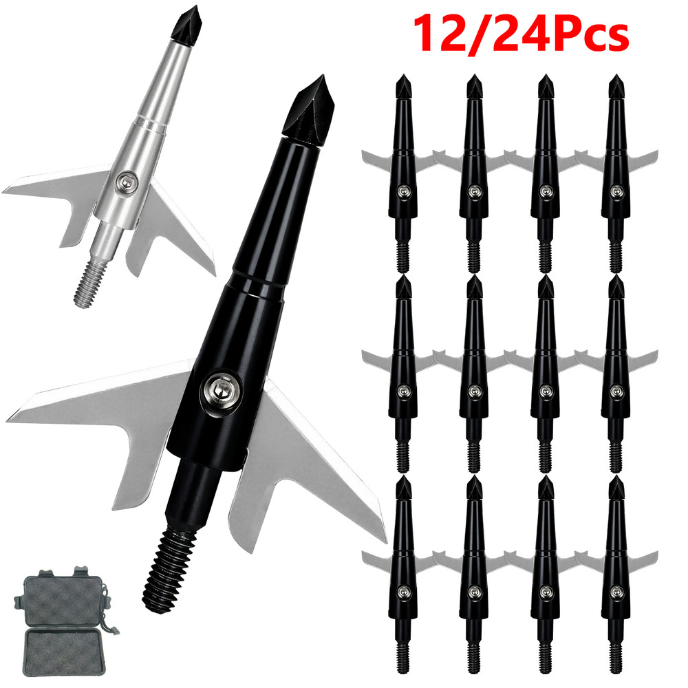 100Grain Expandable Broadheads Replacement Cut Arrow Heads Tips For Compound Bow