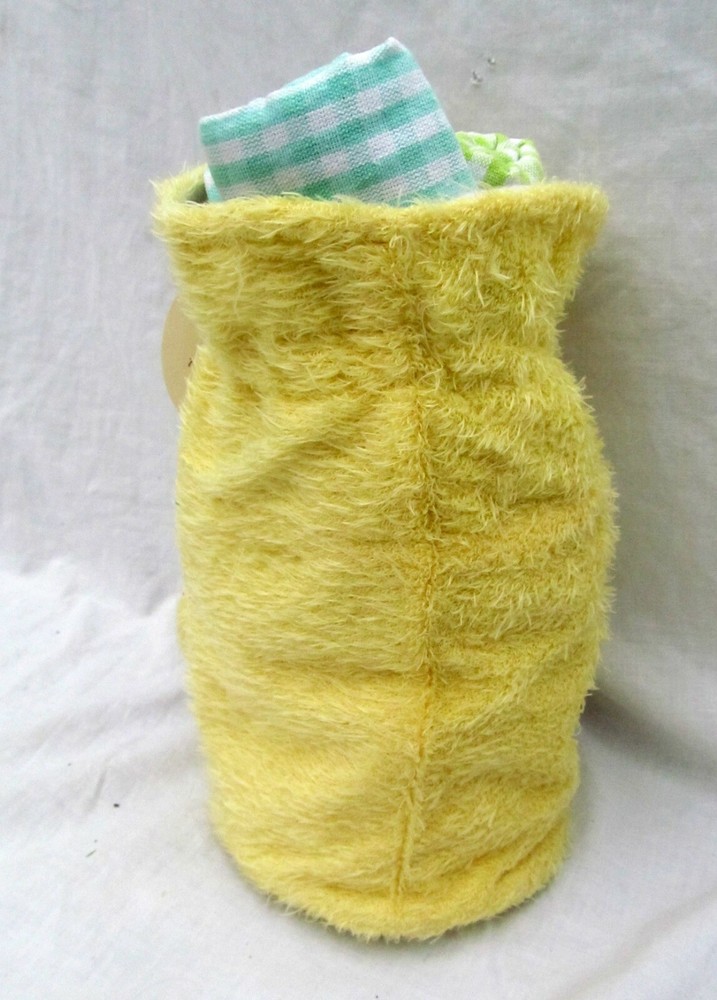 Spring Easter Chick Plush Bag Container & Kitchen Towel Set Dish Hand Tea Cloth