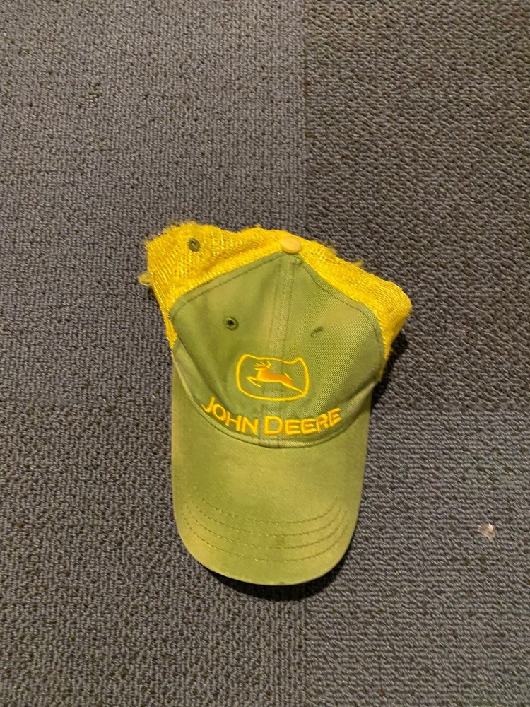 John Deere tractor snap back hat USED