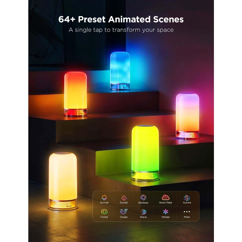 Smart Table Lamp 2, Matter & Alexa Bedside Lamp, Color Changing Dimmable Light