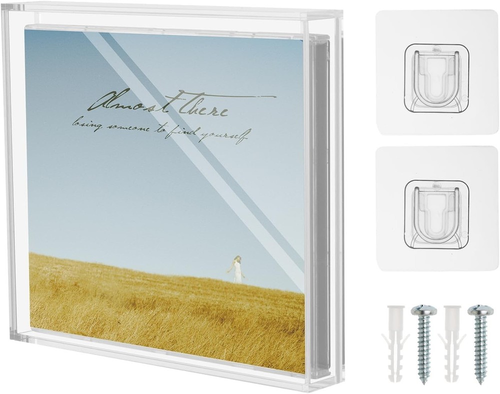 CD Frame Display Case, Acrylic CD Display Box Clear Wall Mount Display Shelf ...
