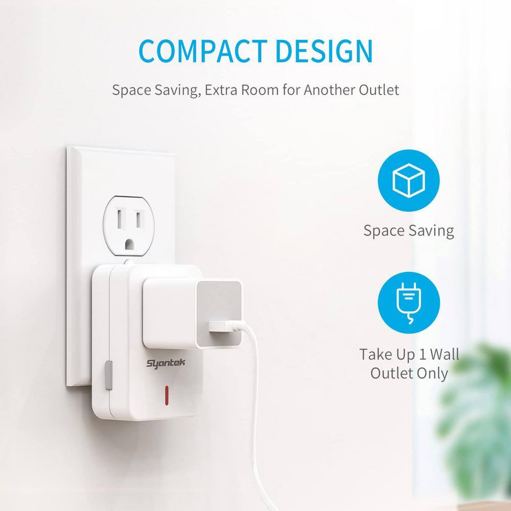 White 5 Socket 2 Remote Control Wireless Electrical Switch Set, 100 Feet Remote