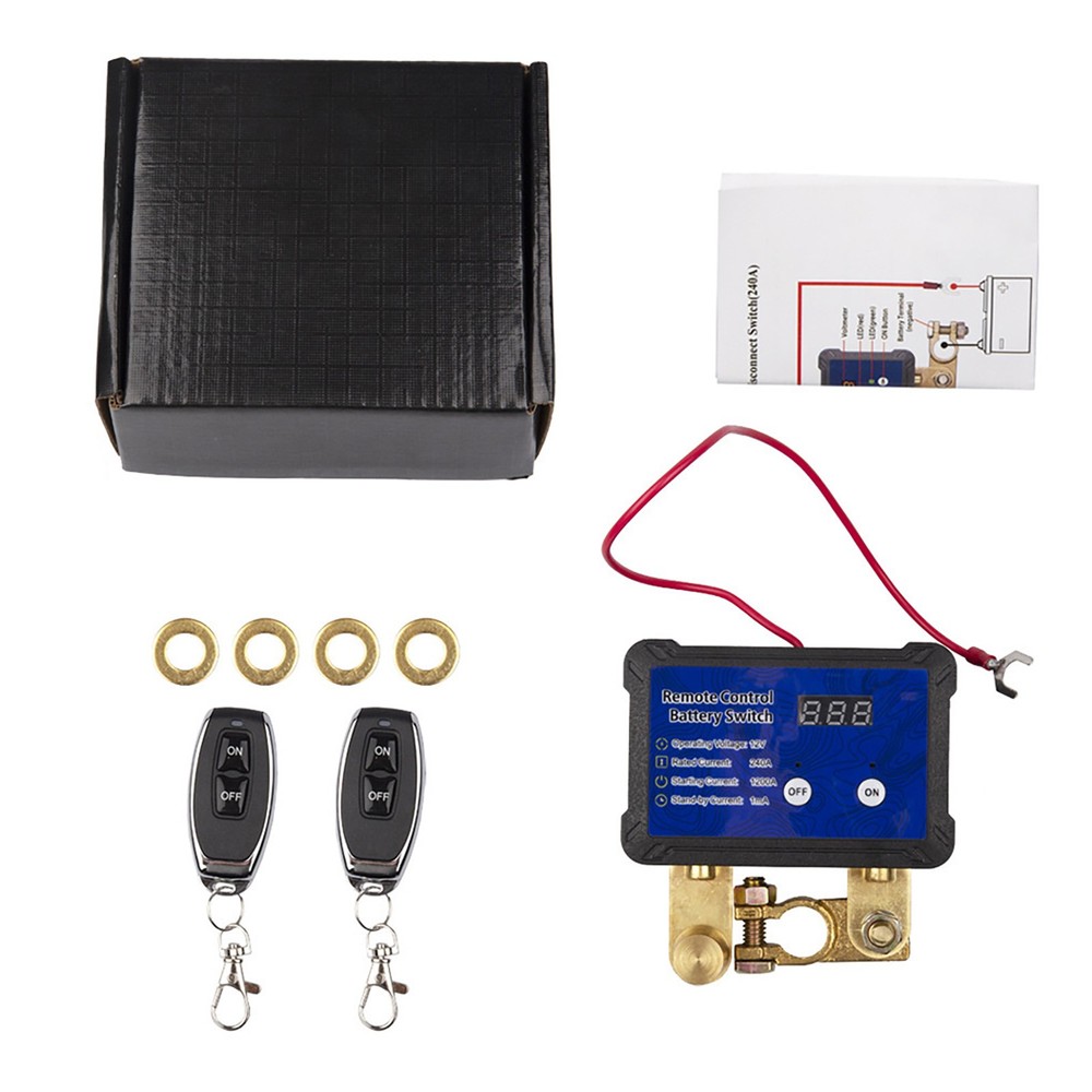 1PCS 12V 240A New Remote Battery Disconnect Switch auto kill switch kit