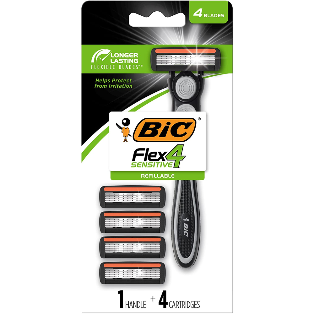 BIC Flex 4 Refillable Men's Disposable Razors 5 Piece Razor Set