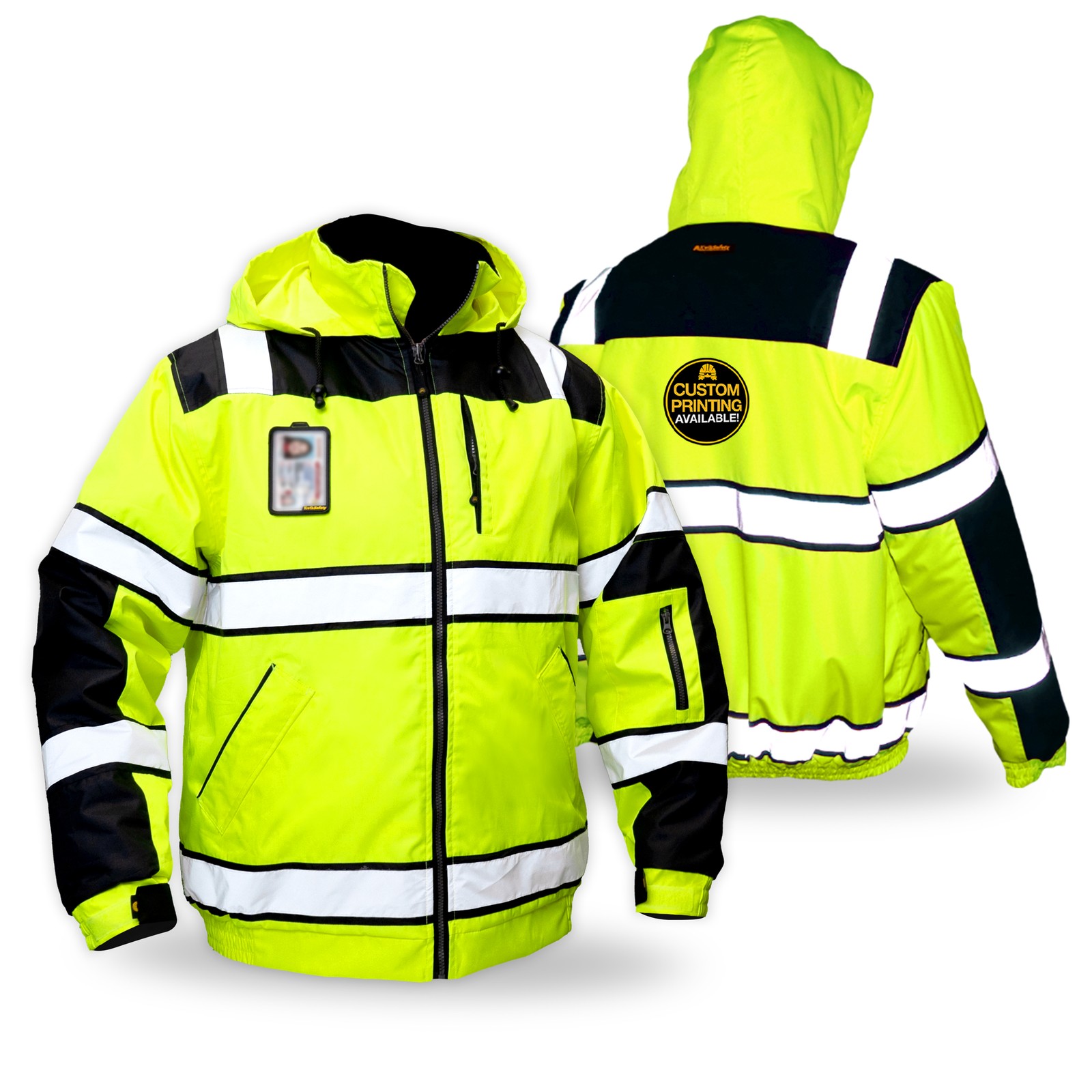 KwikSafety ENFORCER ANSI Reflective Class 3 Solid Tape Bomber Safety Jacket