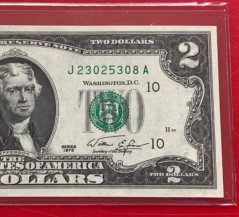 1976 $2 TWO DOLLAR BILL ( Kansas J ) UNCIRCULATED