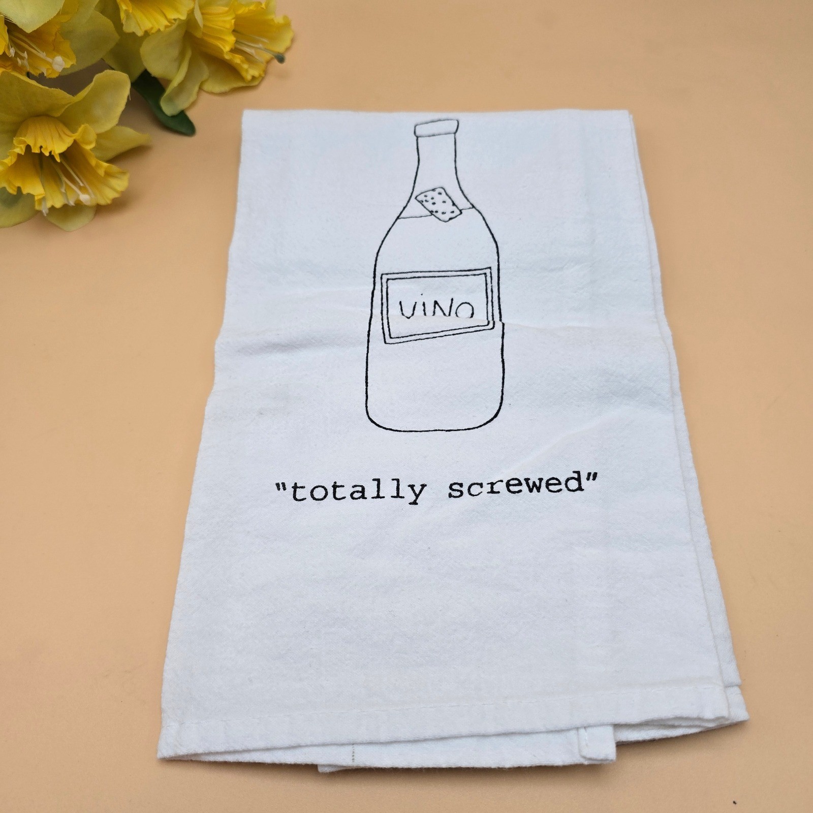 Wine Lovers Gift Set Book Towels Burlap Bag Woozie Sleeve Wine Decor 6 Pc