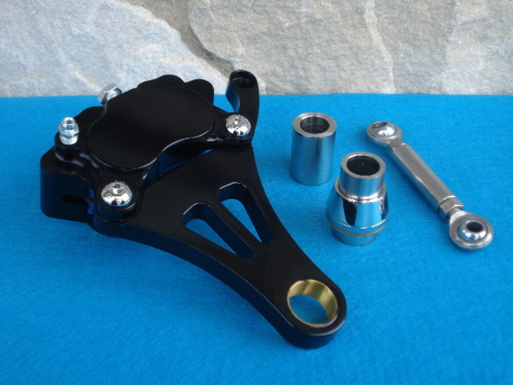 FOR HARLEY, DNA, PAUGHCO SPRINGER FRONT END BLACK LEFT FRONT BRAKE CALIPER KIT