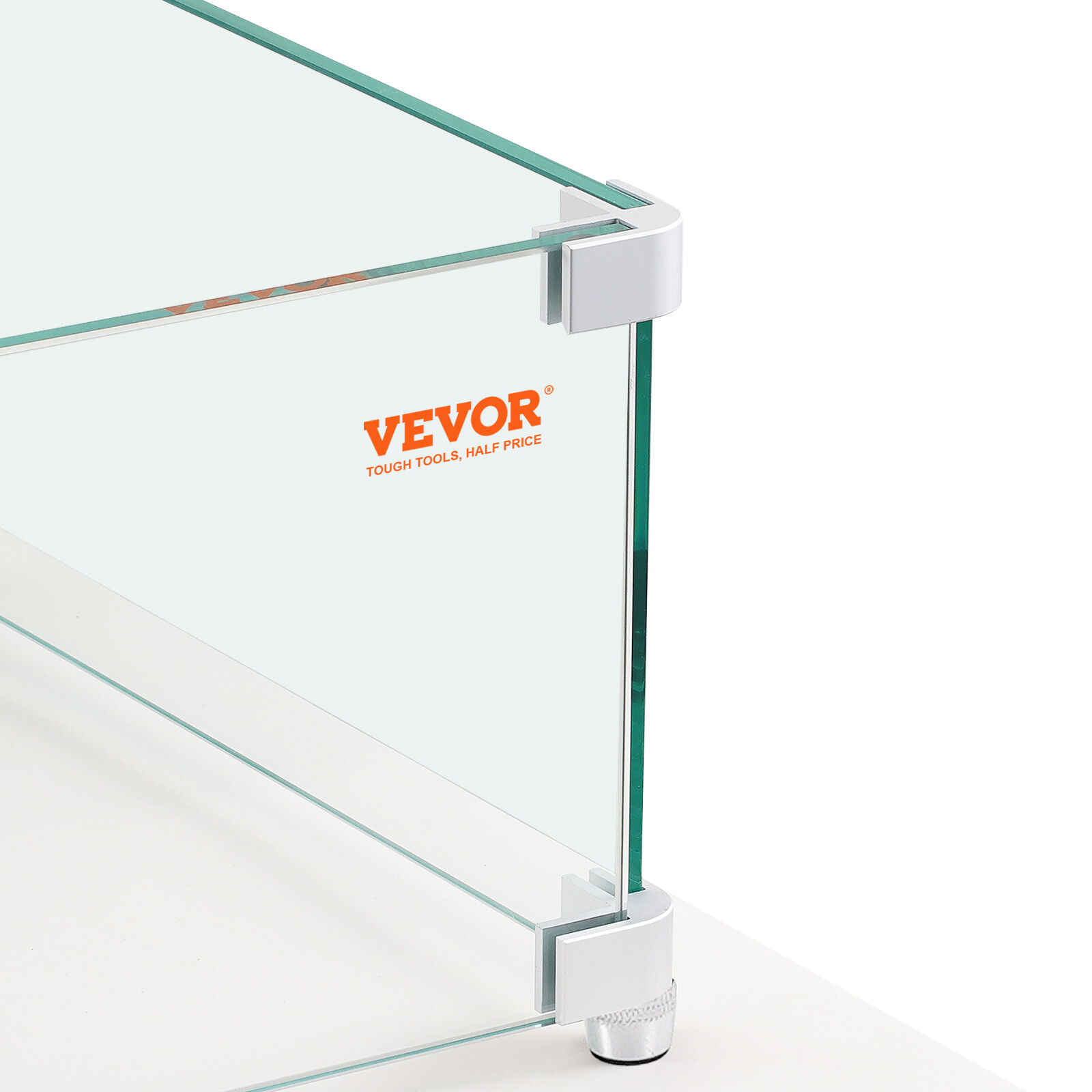 VEVOR Fire Pit Wind Guard Tempered Glass Flame Shield 23.5"x7.5"x6.5" 0.3" Thick