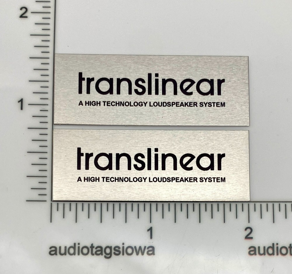 Translinear  Speaker Badge Logo Emblem Custom PAIR Self Stick