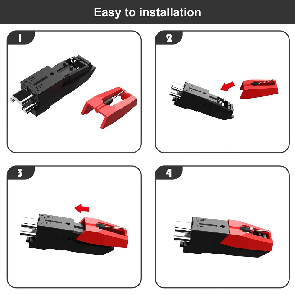 DIGITNOW Record Player Needles, 4 Pack Technics Turntable 4 pack, red