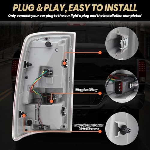 LED Tail Light Assembly Compatible with Dodge Ram 1500 2013 Left Driver Side