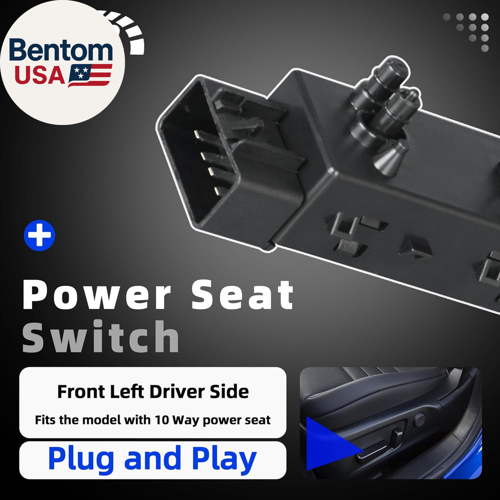 Power Seat Switch Adjust Switch 10 Way Front Left Driver Side Compatible with Ni