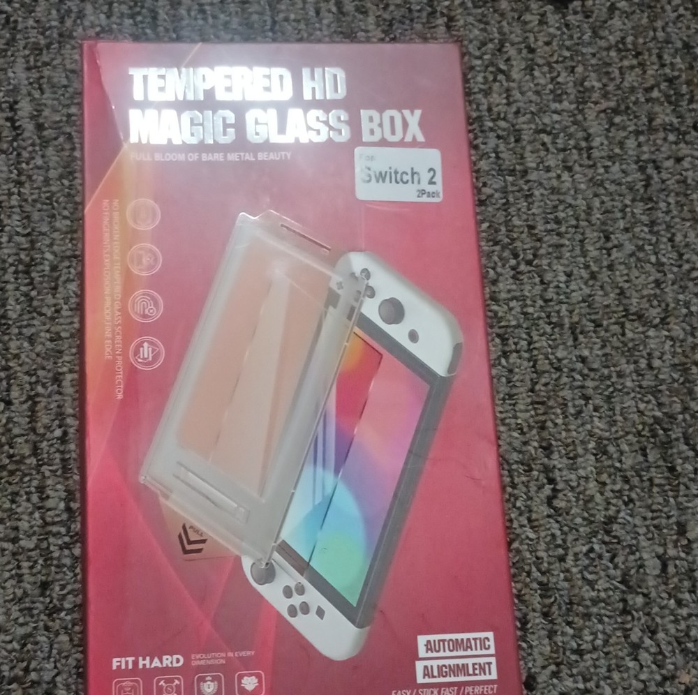 JUSY Tempered HD Magic Glass Screen Protector 2 Pack for Nintendo Switch OLED