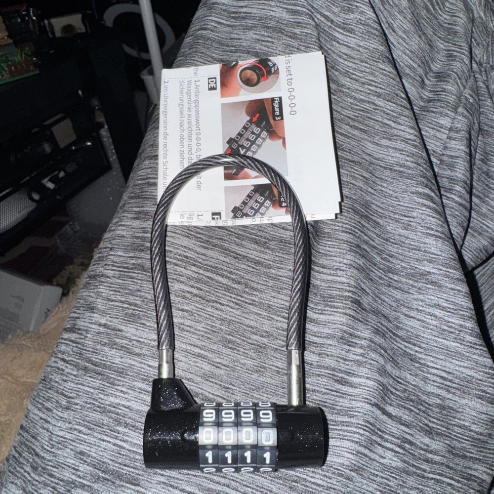 4 Digit Combination Padlock Wear Resistant Security Practical Cable Lock Gate