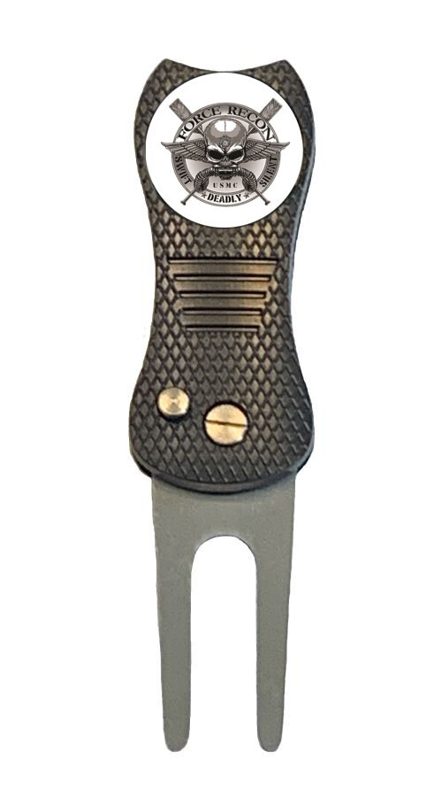 USMC Force Recon Golf Ball Marker + Premium Switchblade Divot Tool