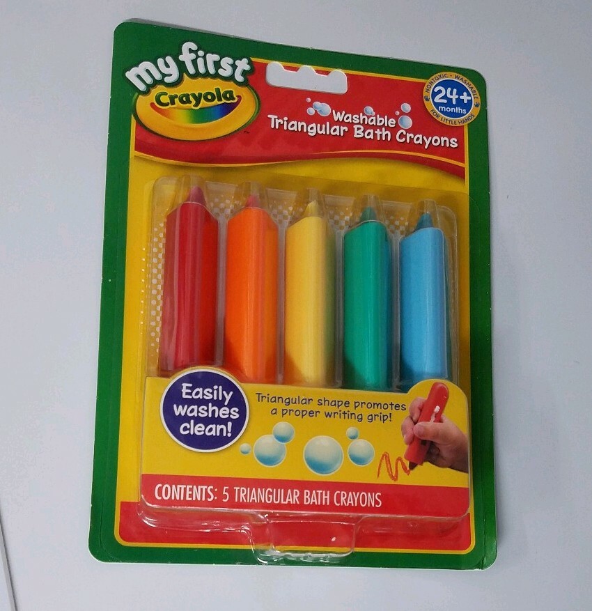 My First Crayola Washable Triangular Bath Crayons 5 Pack  24 months + NEW/SEALED