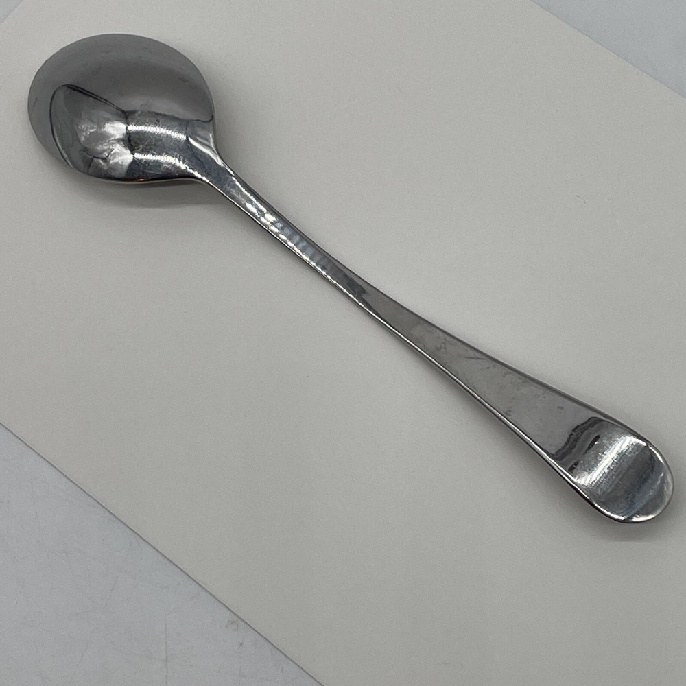 Pintinox Ambra Stainless Serving Spoon Flatware 8", Rounded Tip, Smooth Edge