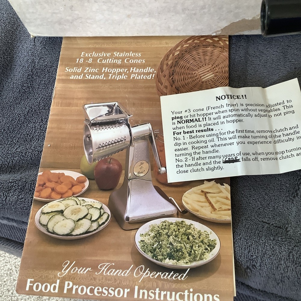 West Bend Kitchen Kutter 4 Cones Manual Food Processor Made in the USA