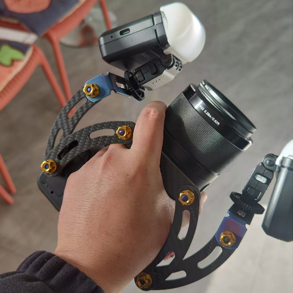 Dual Mount Arm Flexible Flash bracket Dentist-Specific Camera Stabilizer w/Case