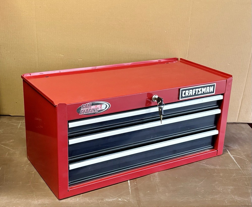 Craftsman 3 Drawer 12" Middle Tool Box Mid Intermediate Riser Chest W/ Keys 🔑