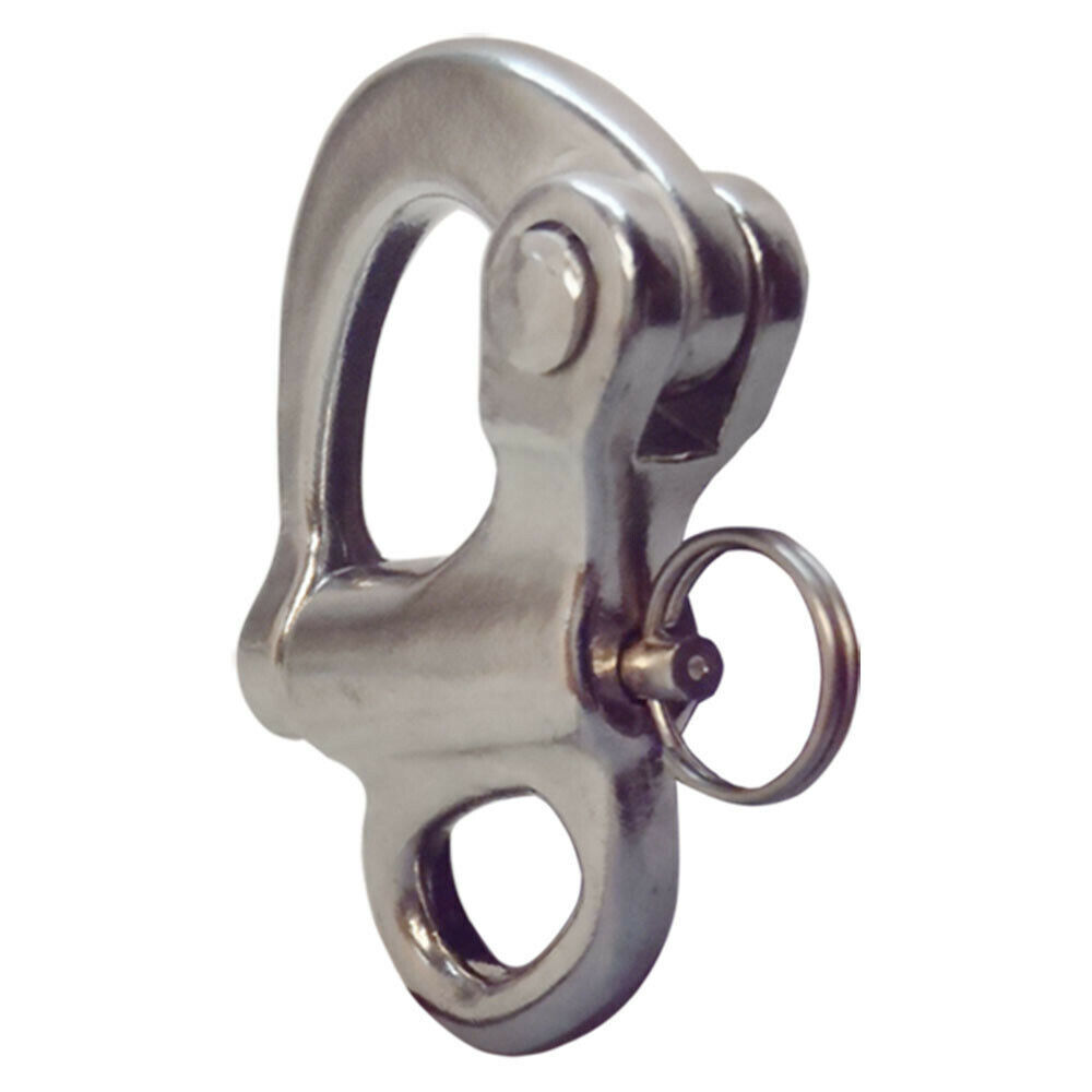 (5-Pack)Stainless Steel Fixed Eye Snap Shackle 2" Sailboat Quick Release Locking