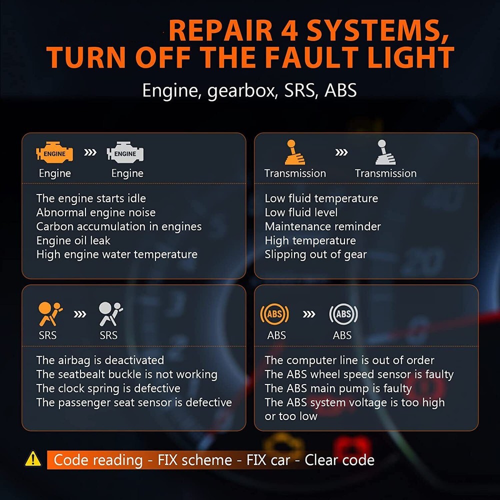 ANCEL FX2000 PRO OBD2 Scanner ABS SRS TCM PCM Code Reader ABS Bleeding DPF Regen