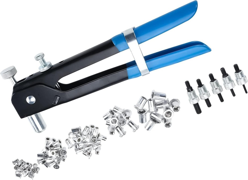 86Pc Threaded Nut Rivet Gun Insert Tool Riveter Rivnut Setter Riveting Kit M3-M8